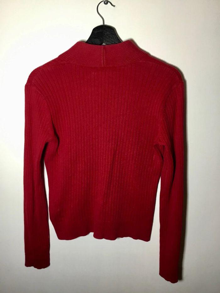 Pull col en V pour femme Lauren Ralph Lauren « Petite » couleur rouge taille S 050 - photo numéro 2