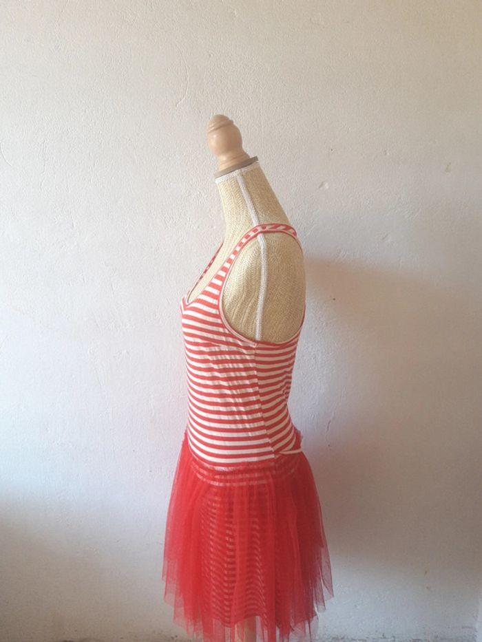 Robe vintage Rouge molly bracken marinière tulle debardeur taille unique - photo numéro 3