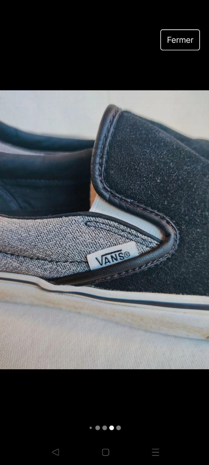 Van's slip on noir gris chiné velours 39 25cm 8,5 US - photo numéro 8