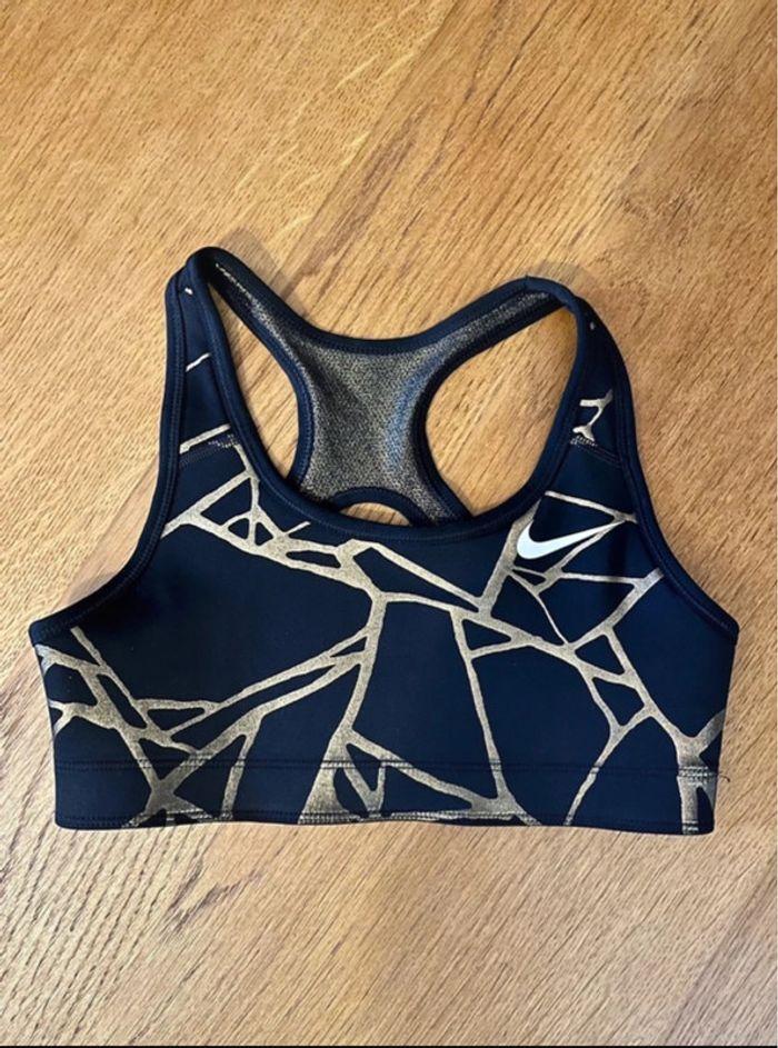 Brassière sport Nike noir + doré XS S - photo numéro 1