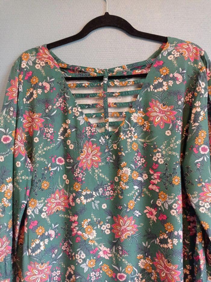 Blouse Breal taille 42 Fleurie verte - photo numéro 7