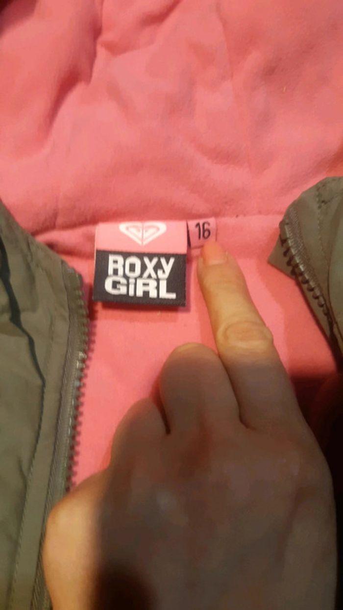 Doudoune chaude confortable et douce kaki et rose de marque Roxy fille 16 ans - photo numéro 6