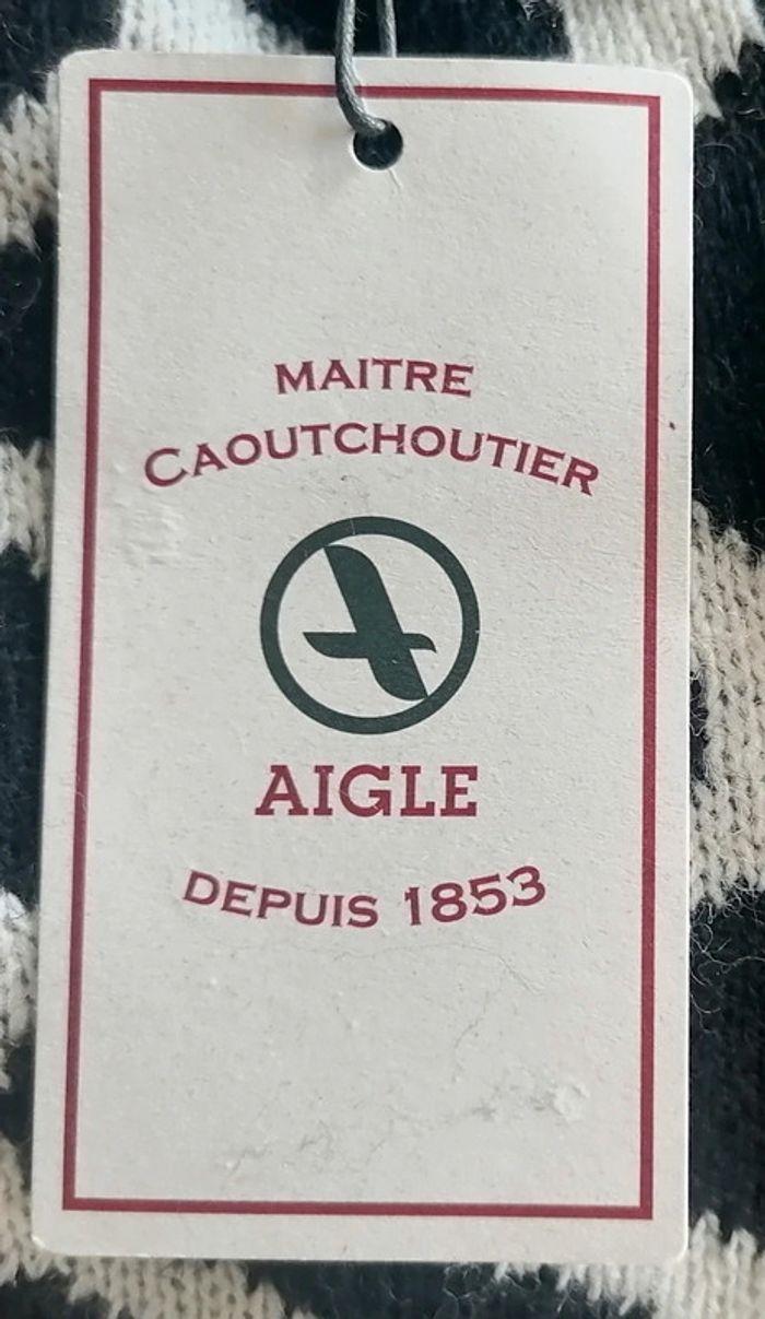 Moufles / gants noir blanc Laine Viscose Tailles S Aigle - photo numéro 4