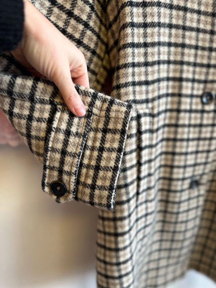 Zara - Taille 34 Manteau à carreaux en laine avec lien ajustable - photo numéro 6