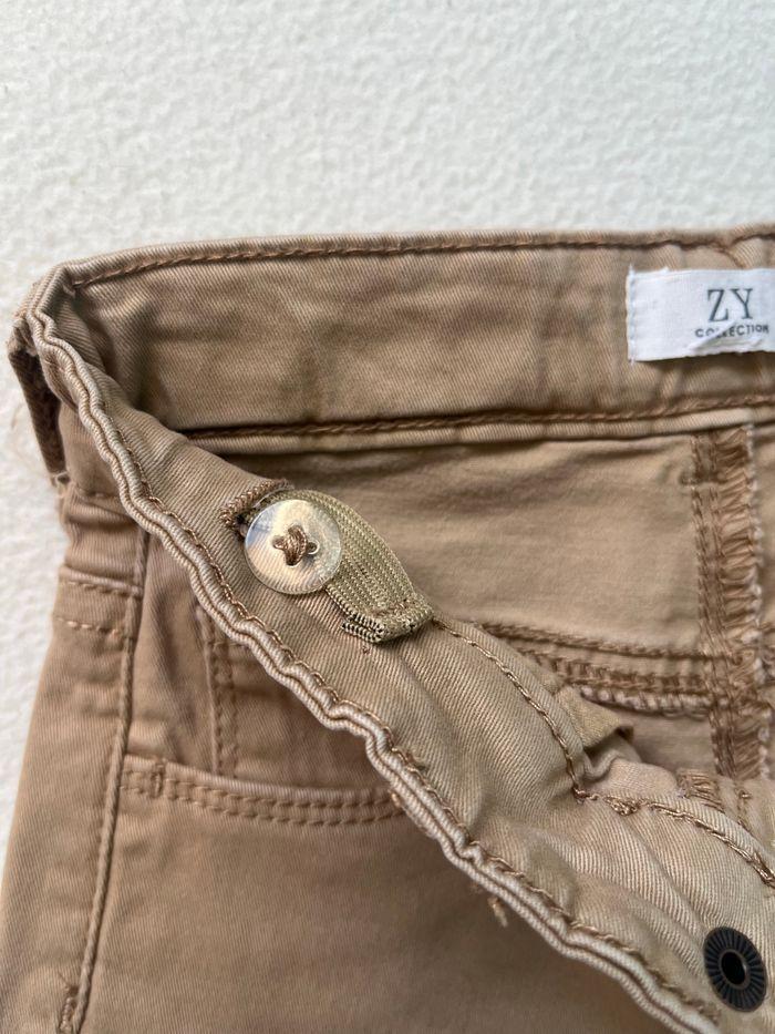 Jean droit beige, ajustable à la taille ZY - photo numéro 5