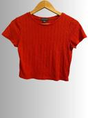 Crop-top rouge manches courtes - taille XS