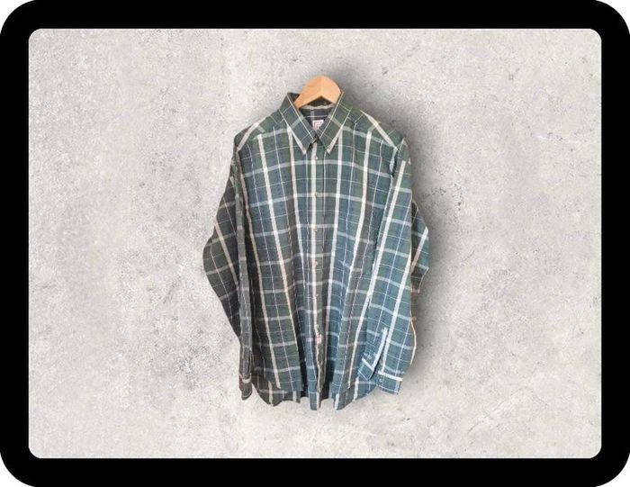 Chemise Stefanel verte à carreaux et manches longues / Taille XL - photo numéro 2