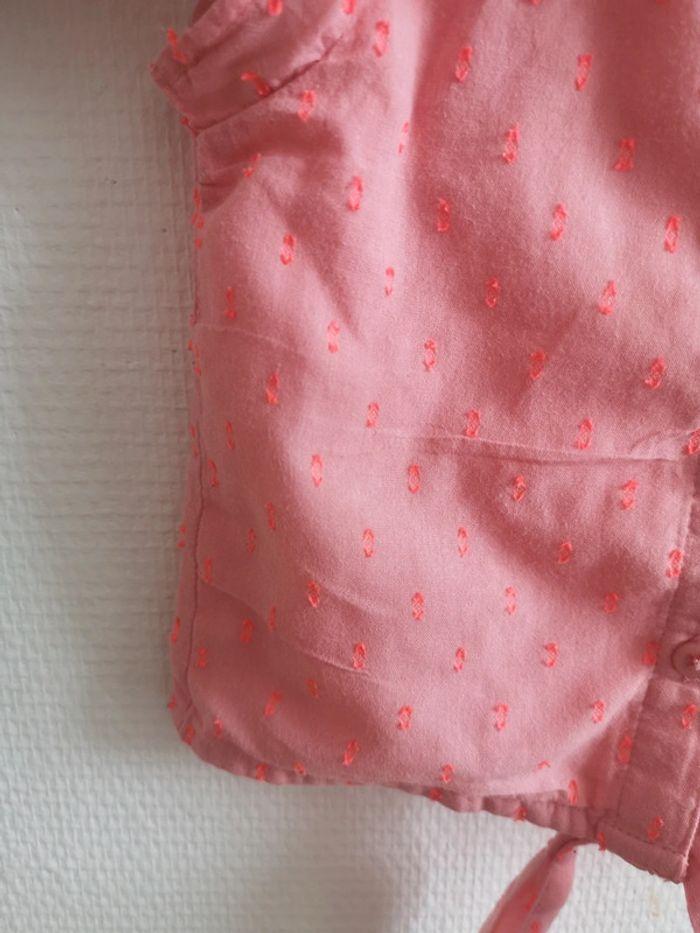 Chemise rose pointes orange, Zara, 12 mois - photo numéro 3