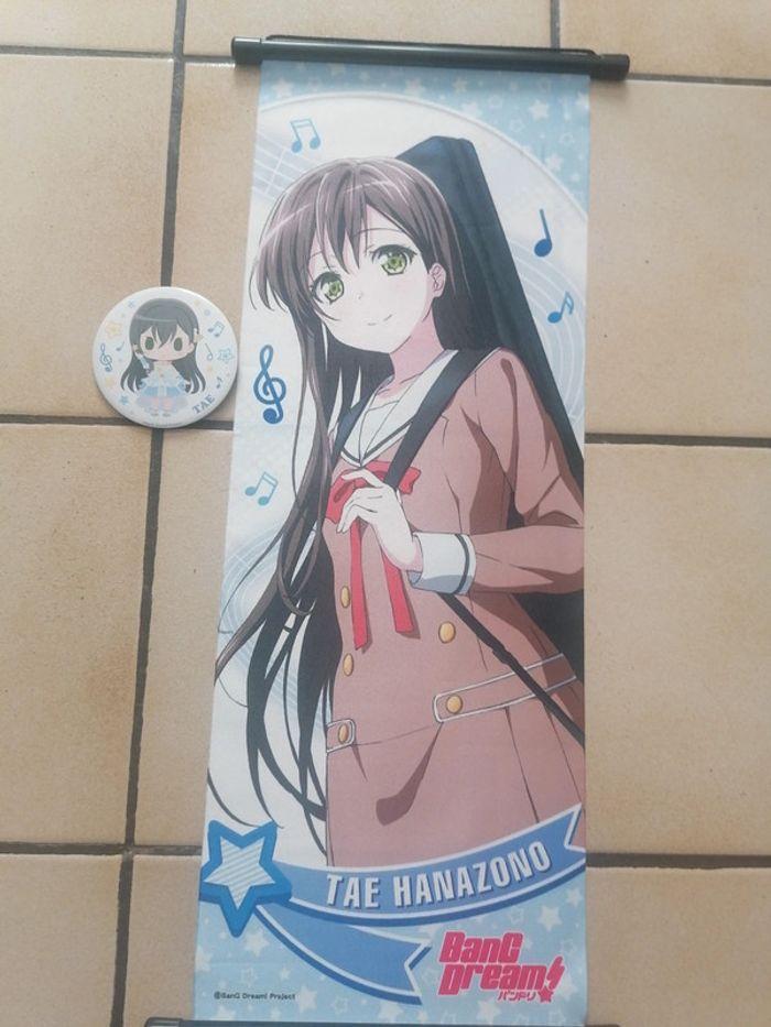 Lot Bandori BanG Dream Tae Hanazono Badge et Tapisserie en tissu - photo numéro 1