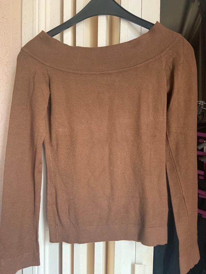 Pull fin marron Hennes taille S - photo numéro 1