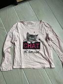 T-shirt manches longues chat 8 ans