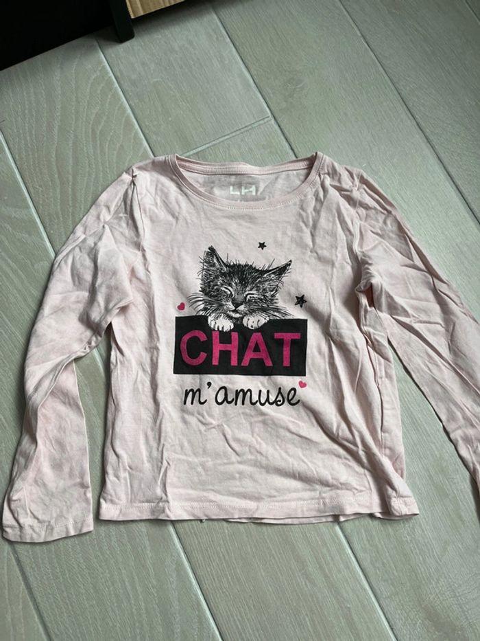 T-shirt manches longues chat 8 ans - photo numéro 1