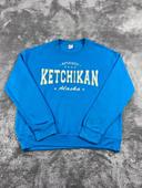 👕 Sweat Ketchikan Alaska Logo brodé Bleu Taille L 👕