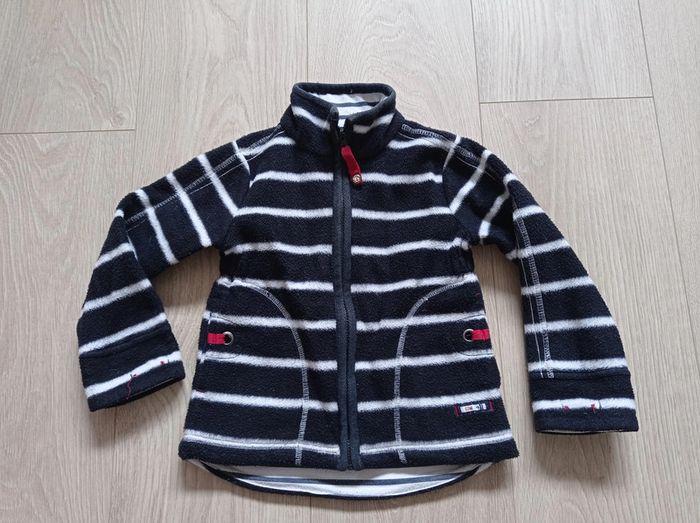 Veste polaire zippée marinière Elle est où la mer 2 ans - photo numéro 2