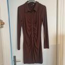 Robe marron à manche longue