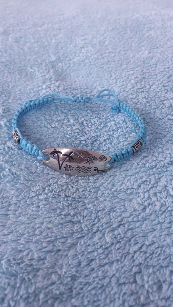 Bracelet macramé enfant bleu neuf - photo numéro 1