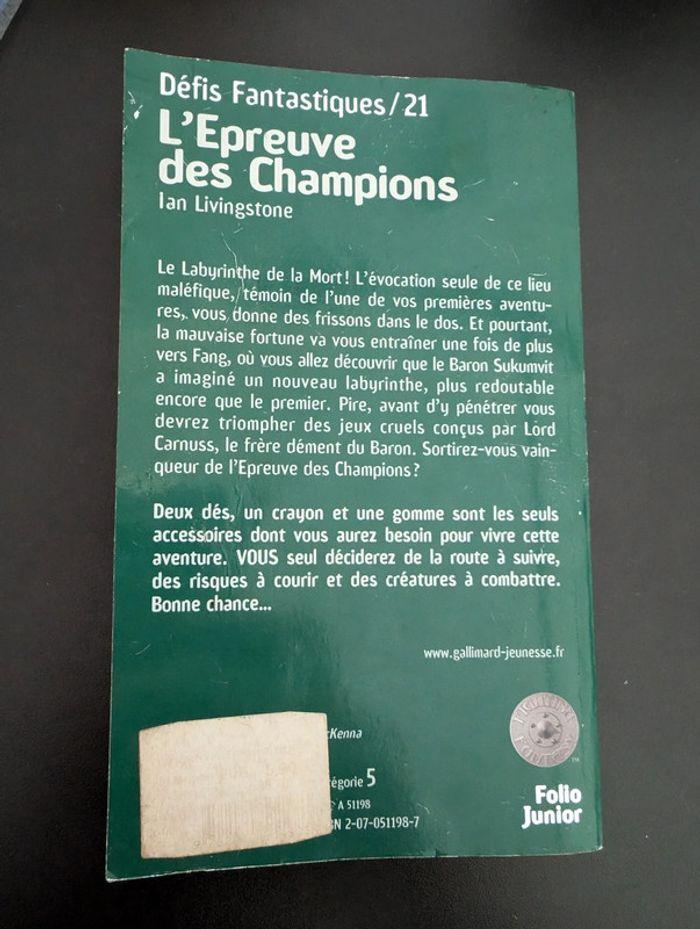 Livre dont vous êtes l'épreuve des champions - photo numéro 2