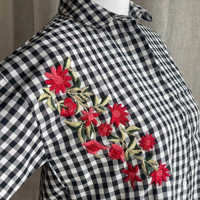 Chemise à carreau et fleurs - photo numéro 3