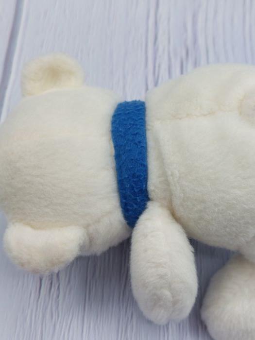 Peluche doudou ours blanc écharpe bleue TEMPS L POUR UNICEF 15 cm assis - photo numéro 4