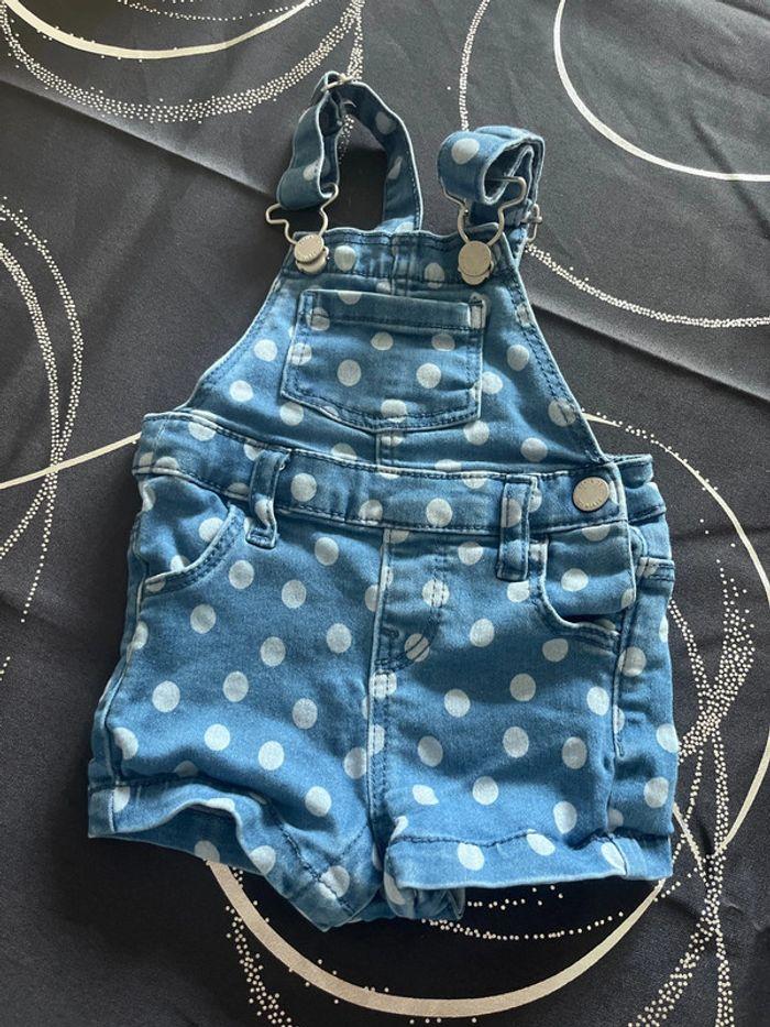 Salopette short bébé fille