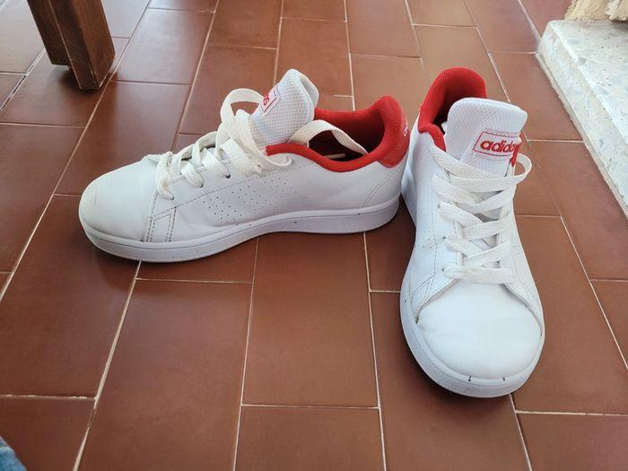 Basket tennis adidas rouge et blanche taille 32 - photo numéro 7