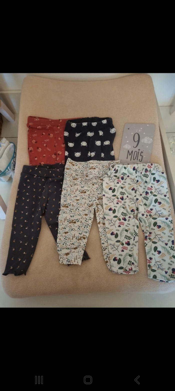 Lot leggings 9 mois - photo numéro 1