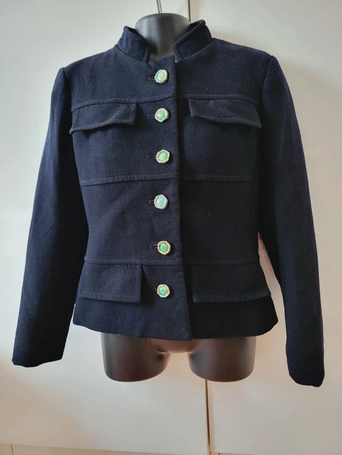 Veste manteau Angleterre anglais 100% pure laine mansfield london bleu marine - photo numéro 3