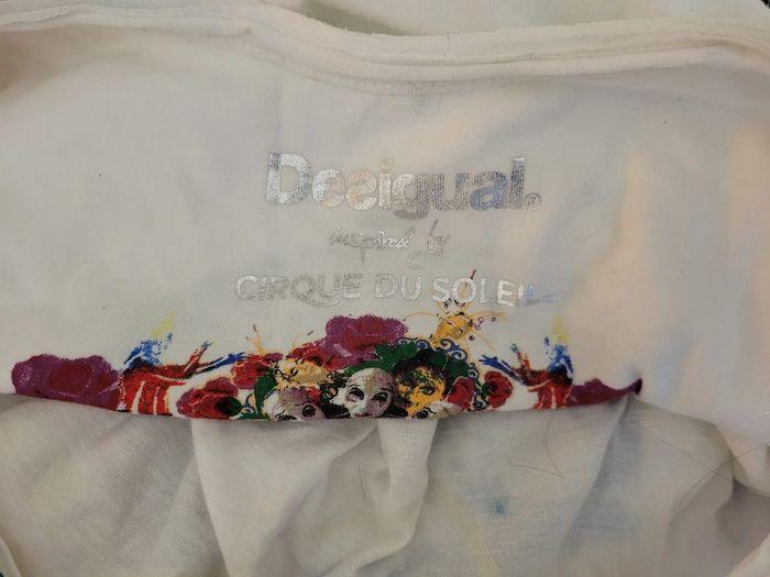 T-shirt long Desigual blanc brillant taille L - photo numéro 5