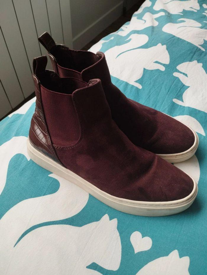 Bottines sans lacets bordeaux taille 40 - photo numéro 1