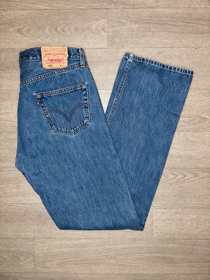 Jean Levi’s 501 Vintage Bleu Droit Taille Haute Moyenne - photo numéro 1