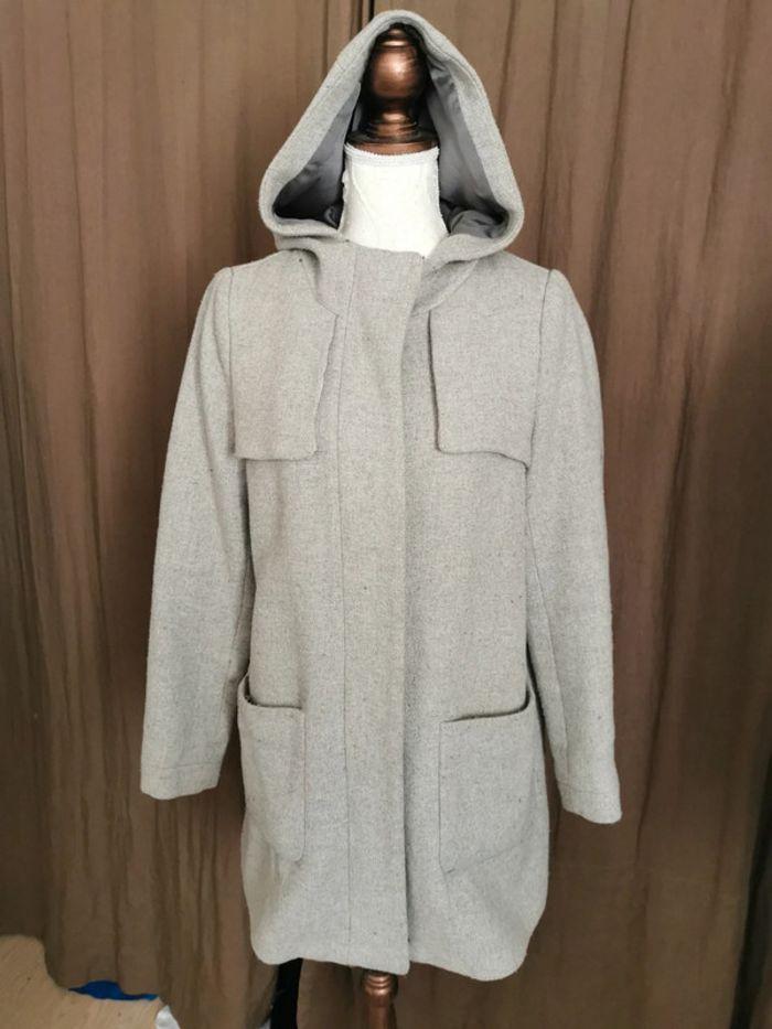 Manteau long gris Zara femme taille L - photo numéro 1