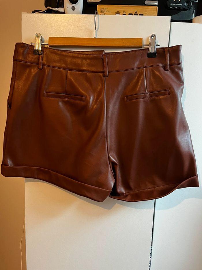 Short simili cuir marron taille 42 Nafnaf - photo numéro 2