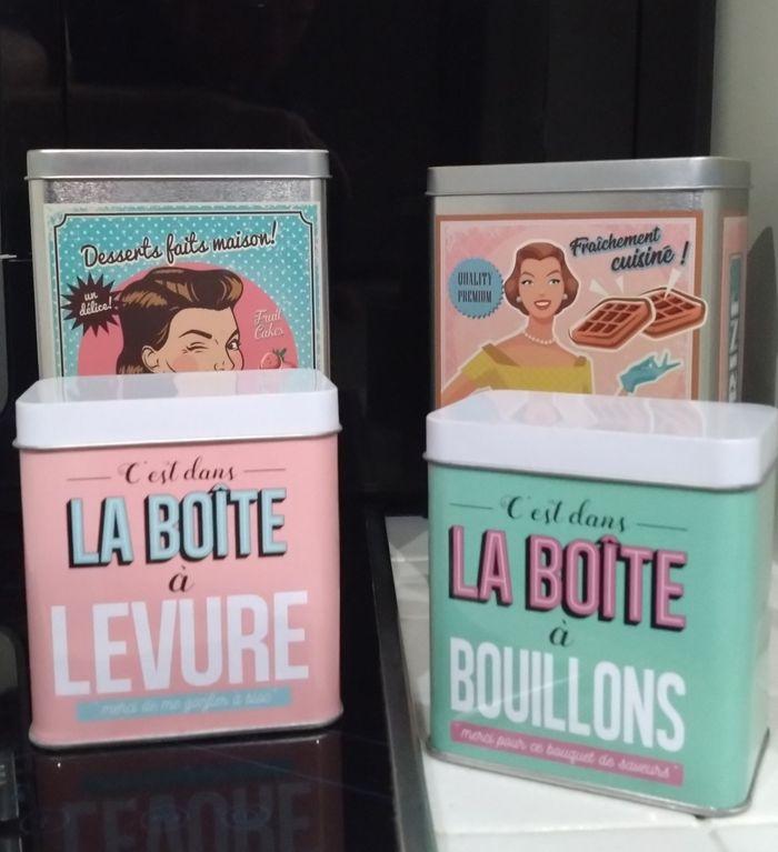 Lot de boîtes fer rétro Farine Sucre vintage - photo numéro 2