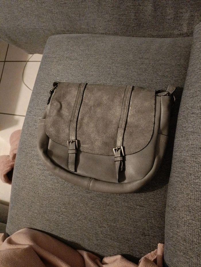 Sac bandoulière gris argenté - photo numéro 1