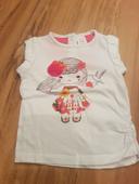 Tshirt blanc# petite fille# fleur# oiseau # paillette