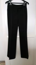 Pantalon large noir bandes blanches