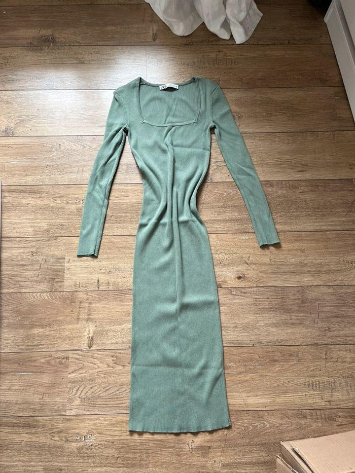 Robe longue taille S élastique vert pale - photo numéro 1