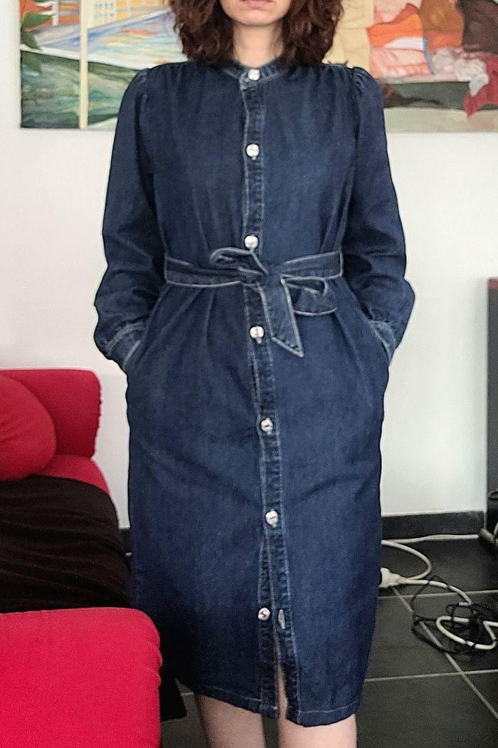 Robe ceinture denim jean rétro 36 - photo numéro 3