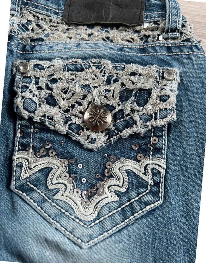 🩳 Short vintage brodé en jean  Bleu Taille XXS 🩳 - photo numéro 10