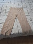 Pantalon beige à rayures