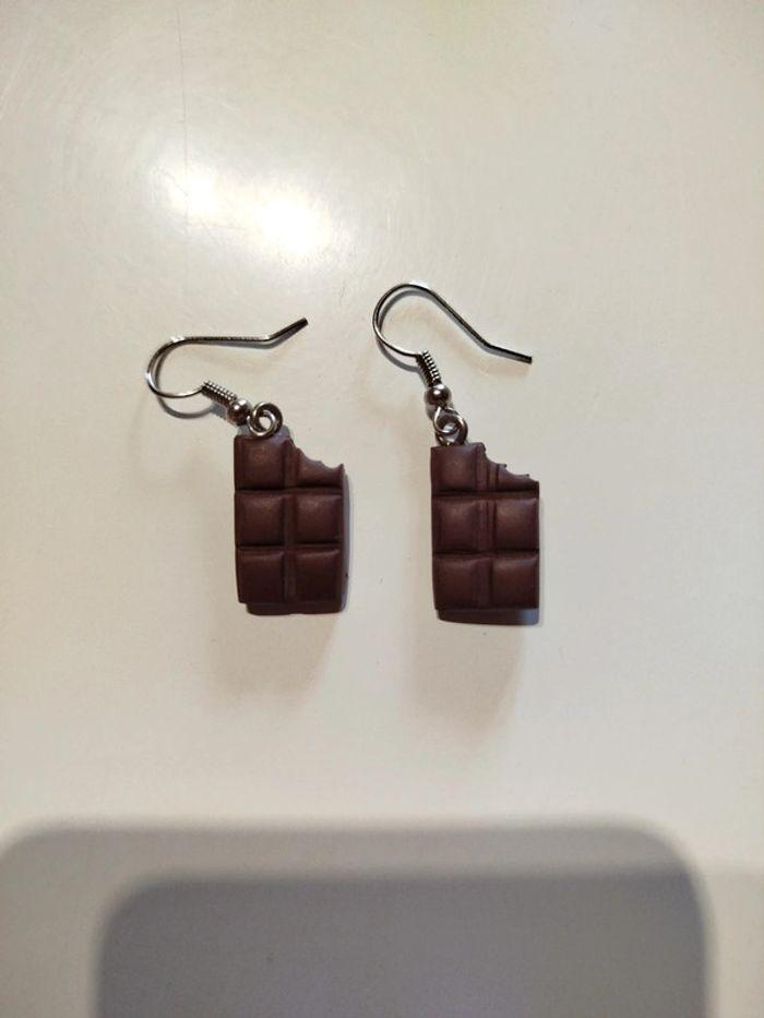 Boucle d'oreilles chocolat - photo numéro 1