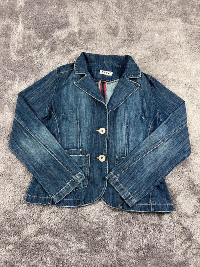 👕 Veste en Jeans vintage y2k Bleu Marine Taille XL 👕 - photo numéro 1