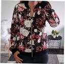 Bombers noir motif floral