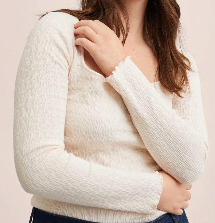 Pull en coton texturé écru - Mango - photo numéro 10