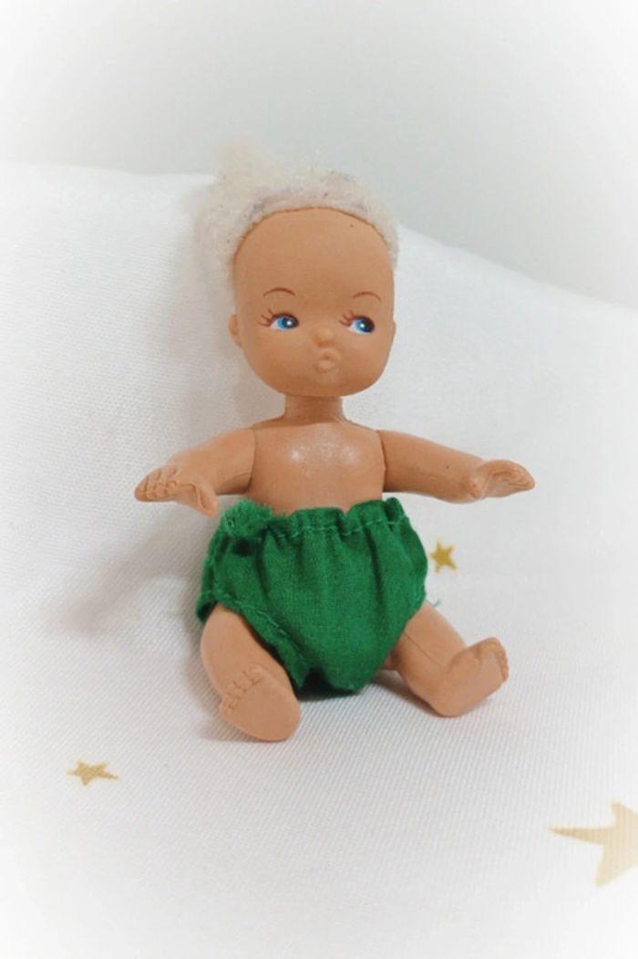 Poupée doll short vert green blond blonde delb 87 delavennat mini little bébé baby enfant kids - photo numéro 1