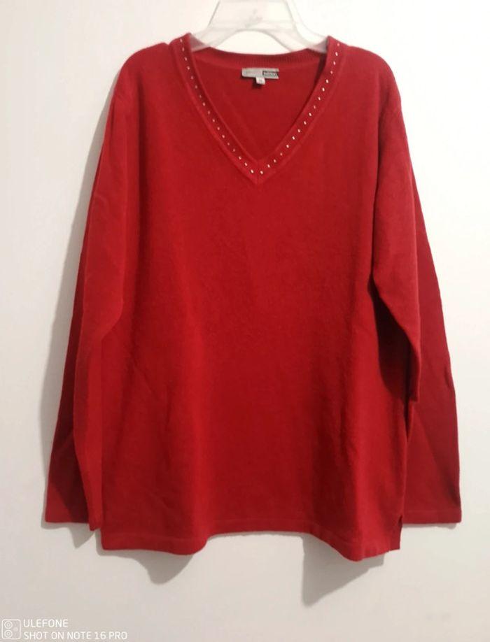 Pull rouge strass opm - photo numéro 1