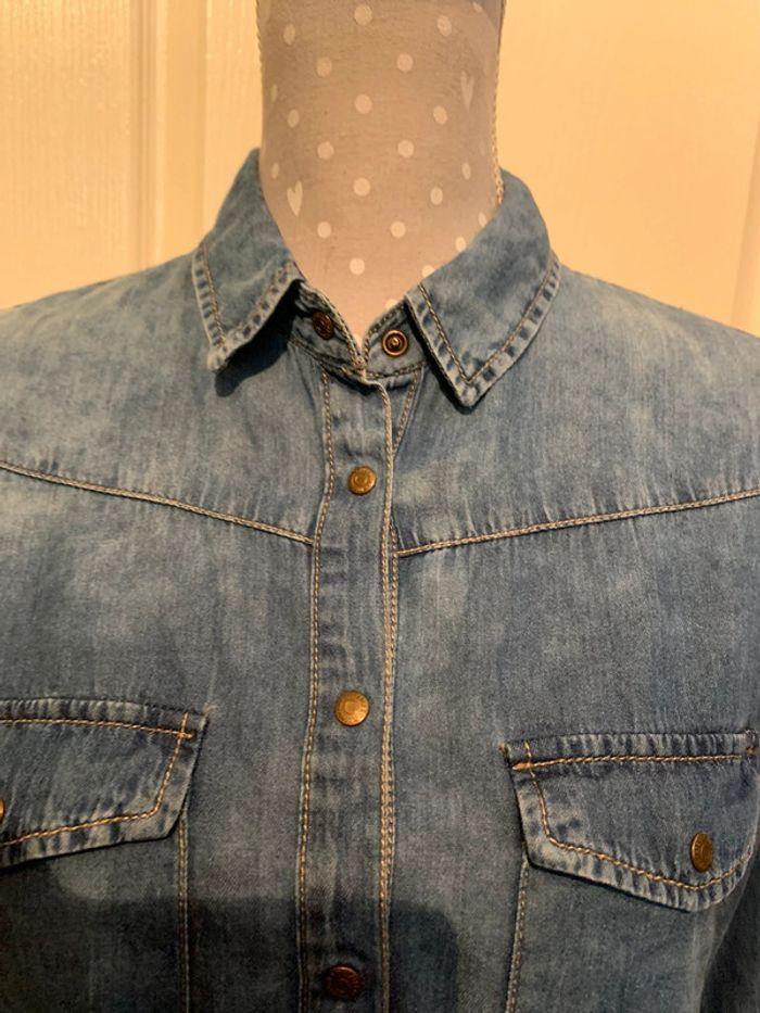 Chemise en jeans fluide pull and bear - photo numéro 2