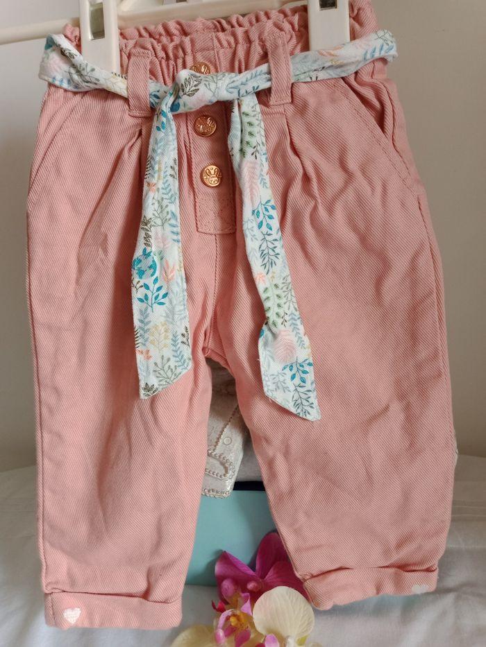 Pantalon rose pâle et ceinture fleurie - sergent major - photo numéro 4